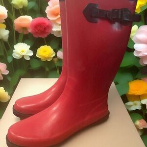Red Coldwater Creek Rain Boots BNIB size 10